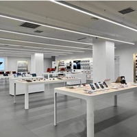 Mesa de exhibición de teléfono móvil ecológica moderna, tienda de precio de fábrica, muebles para tiendas de cadena minorista de teléfono móvil y tiendas de marca