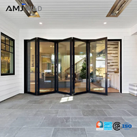 Porte pliante en alliage d'aluminium imperméable avec moustiquaire, portes pliantes pour maisons, portes pliantes pour balcon de resort