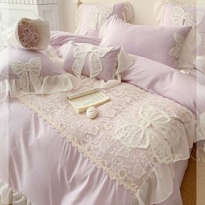 Neue Bettlaken Set Bett bezug Kissen bezüge Schmetterling Fee Spitze Feuchtigkeit Atmungsaktive Tröster Sets Bettwäsche Quilts Hohe Qualität - Product Image 5