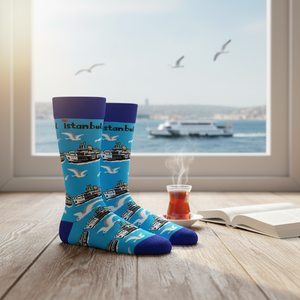 Calcetines Coloridos ISTANBUL FERRY SEAGULL, Transpirables, Bordados, con Estampado Jacquard, Diseño Animal Simple, Tejidos para Uso Diario, Calcetines de Invierno - Product Image 3