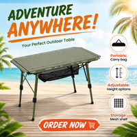 Table de pique-nique pliante tactique IGT à trois unités en alliage d'aluminium léger pour camping en extérieur, mobilier d'extérieur