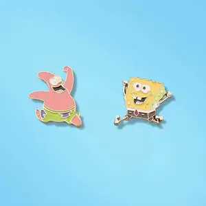 Wholesale Anime Cartoon SpongeBob SquarePants Brooch Badge Metal Cute Accessories Creative Personality Star