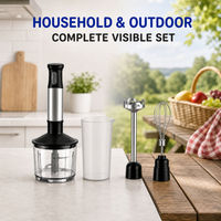 Ensemble de mixeur à main sans fil rechargeable, 2 vitesses, mixeur électrique portable, fouet en acier inoxydable pour la préparation des aliments en cuisine