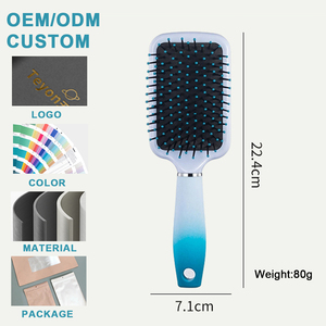 Brosse démêlante et coiffante anti-statique à coussin d'air, à picots ronds en nylon, pour cheveux bouclés, avec dégradé de couleurs, pour la maison et la mode - Product Image 2