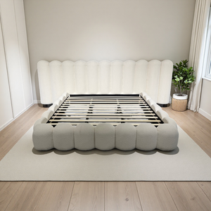 Letto Imbottito Moderno di Lusso Confortevole Tufted Cloud con Testiera Panoramica, Misura King/Queen, Mobili per <span class=keywords><strong>Camera</strong></span> da Letto Padronale - Product Image 3