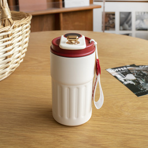 Termo para Café de 350 ml, Taza de Viaje Aislada de Acero Inoxidable con Tapa y Correa para Uso Diario - Product Image 1