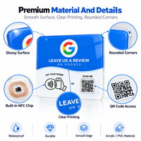 Plaque d'avis NFC en acrylique imprimée avec code QR et support adhésif – Panneau de retour d'information sans contact pour l'accueil des hôtels et des commerces