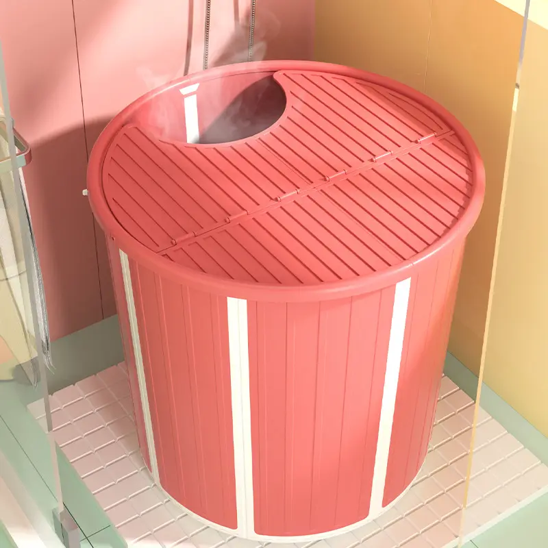 Groothandel Draagbare Plastic Opvouwbare Badkuip Opvouwbaar Bad Persoonlijk Warm Koud Ijs Spa Beweegbare Opvouwbare Badkuip Met Zitting