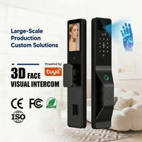 Serrure de porte intelligente Tuya avec interphone vidéo 3D, reconnaissance faciale, mot de passe, caméra et empreinte digitale pour porte d'entrée