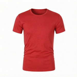 Camiseta de Manga Corta para Hombre, Cuello Redondo, Color Rojo, 100% Poliéster Jersey, Corte Ajustado Informal, Estampada, Ecológica, de Secado Rápido, Estilo Deportivo - Product Image 1