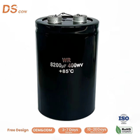 Condensateur électrolytique en aluminium à borne à vis 400V 8200uF 76x155mm, type boulon WR, courant d'ondulation élevé, faible ESR, 85 ° C, Longue vie