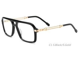 Lunettes optiques surdimensionnées rétro décorées de chaînes, en acétate avec détails métalliques, adaptées à diverses occasions - Product Image 2