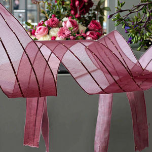 Fábrica Atacado Único Rosto Decorativo Wired <span class=keywords><strong>Organza</strong></span> Chiffon Fita para Presente Envoltório - Product Image 4