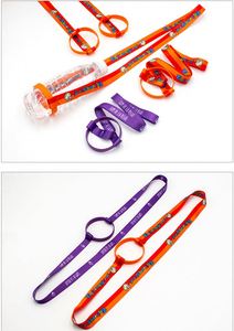 Promotional Silicone Ring Water Bottle <b>Lanyard</b> <b>Polyester</b> Strap Custom Logo for Exhibitions Events Party - Product Image 4