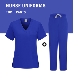 Uniforme blanc Medico Mujer SPA uniforme femmes gommage hauts pantalons ensembles vêtements médicaux pour infirmières médecin maman papa livraison directe - Product Image 6