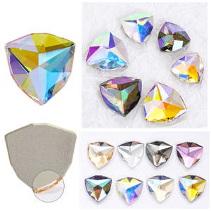 Xichuan Trillant en forma de Flatback Strass Cham Fered 16mm 22mm 8 colores triángulo K9 cristal piedra artesanía diamantes de imitación - Product Image 6