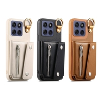 Étui de téléphone de style portefeuille antichoc pour Moto Edge 60 Fusion/Edge 60 Stylus/G15/G05/E15, coque arrière avec fermeture éclair