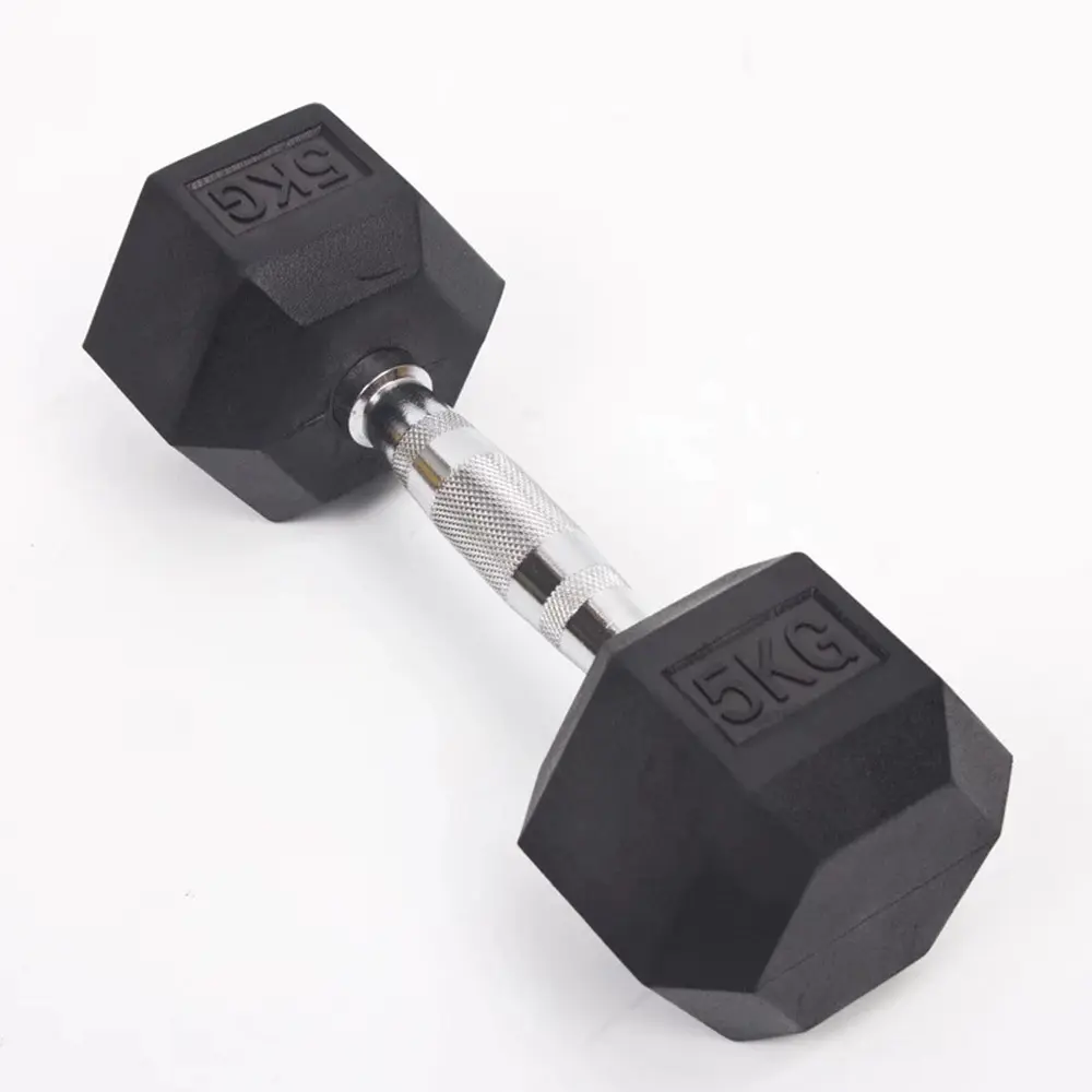 Groothandel Rubber Zeshoekige Dumbbells Rubber Gecoate Dumbbells