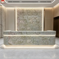 Comptoir de cuisine, table à manger, mur, bureau d'accueil en marbre Calacatta Monet Breccia Botticelli Nature Rose, design moderne, sur mesure