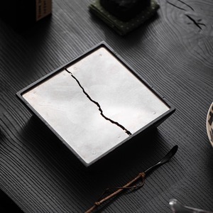 Jian Shui <b>Tea</b> Washer Square Ash Wood Vintage Wabi Sabi Style <b>Tea</b> Dregs Container Kung Fu <b>Tea</b> <b>Set</b> Accessory - Product Image 1