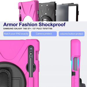 3 in 1 cinghia della mano della spalla del Silicone del PC per la linguetta <span class=keywords><strong>S7</strong></span> della galassia di Samsung più il supporto girante a 12.4 pollici della cassa T970 T975 - Product Image 3