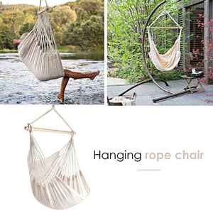 <span class=keywords><strong>Hamac</strong></span> Portable à corde suspendue de couleur blanche, <span class=keywords><strong>siège</strong></span> de balançoire, pour Patio, Camping, chaise d'extérieur - Product Image 3
