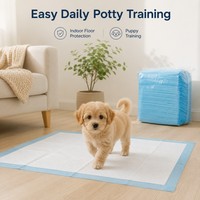Tapis de propreté pour chien à six couches bleus, imperméables IPX7, avec couche supérieure à séchage rapide, 100% coton, écologiques, nettoyants, PE SAP