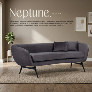 Juego de Sofás Modernos Curvos de Tela con Relleno de Espuma y Patas de Metal, Muebles Tapizados para Sala de Estar, Apartamento/Villa - Product Image 3