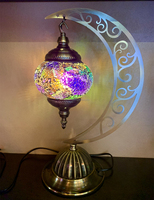 Lampe de chevet/bureau turque en mosaïque faite à la main en forme de lune, collection Marrakech, en promotion