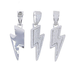 Новая мода цепи из нержавеющей стали полный кубического циркония молний кулон свивки цепи в стиле «хип-хоп» ожерелье для мужчин ювелирные изделия - Product Image 3