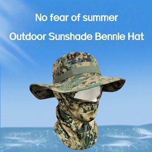 Chapeau Bennie pour les sports de plein air Camouflage Edge Windproof Drawstring Headgear pour l'alpinisme, la pêche, le voyage et la randonnée - Product Image 2