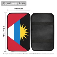 Coussin d'accoudoir de voiture fin imprimé drapeau d'Antigua, housse de protection souple pour console centrale, pour la décoration intérieure du véhicule