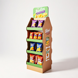 Giá để trưng bày sản phẩm bằng bìa cứng, 4 tầng, có logo tùy chỉnh, dành cho điểm bán lẻ thực phẩm, kệ giấy POP cho đồ ăn nhẹ tốt cho sức khỏe - Product Image 2