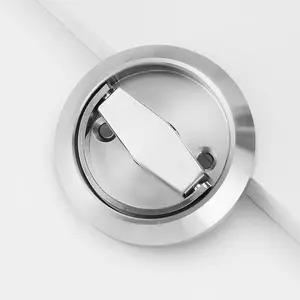 Disegno cieco in acciaio inossidabile invisibile push door sfondo wall lock studio round pull ring Pull ring lock 304