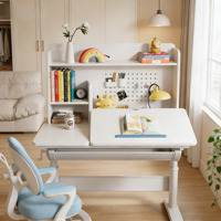Table d'étude économique, style mignon, bureau réglable, hauteur réglable, table et chaise d'apprentissage pour enfants