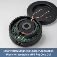 Bobine de charge magnétique sans fil personnalisée pour montre, avec noyau en ferrite et enroulement en fil de cuivre spiralé, pour la vente en gros OEM