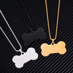 Collar con Colgante en Forma de Hueso de Acero Inoxidable, Joyería con Etiqueta en Blanco de Estilo Gótico, Accesorios de Moda para Hombres y Mujeres - Product Image 5