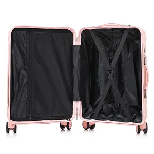 Haute Qualité Abs Rose Femmes Trolley Sacs Voyage Valise 3 Pcs Bagages Ensemble Pour Fille