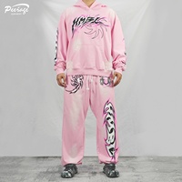 Pantalon de survêtement imprimé surdimensionné personnalisé pour hommes, survêtement, pantalon de survêtement épais délavé par le soleil, survêtement et sweat à capuche, ensemble 2 pièces pour hommes unisexe
