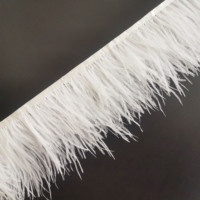Vente en gros de plumes d'autruche blanches de 10-15 cm, 3 plis d'épaisseur, bordure teinte, franges, plumes d'autruche pour robe de mariée, vêtements de danse
