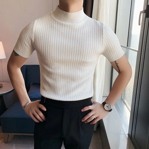Vente en gros de pulls à coupe ajustée avec <span class=keywords><strong>pull</strong></span> à col roulé à motifs torsadés pour hommes - Product Image 4