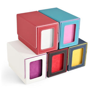 JUZI <span class=keywords><strong>2</strong></span> en 1 commandant de charge latérale en cuir Mtg avec porte-carte magnétique 35pt boîte de rangement de pont personnalisé Tcg Pokemoned Yugioh boîte de pont - Product Image 5