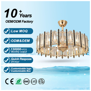 Sang trọng fan hâm mộ đèn với điều khiển từ xa sang trọng pha lê mặt dây chuyền fan với ánh sáng và điều khiển từ xa pha lê quạt trần ánh sáng - Product Image 1