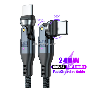 Cable DE DATOS giratorio tipo C de 240W | Rotación doble de 540 grados 48V 5A Carga rápida de la cámara del cargador del teléfono de carga a la cámara del cargador del teléfono de la USB-C - Product Image 3