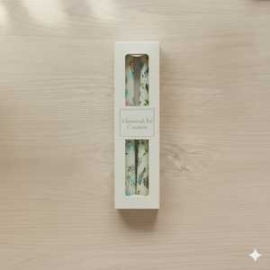 Elegant Meadow Floral Taper <b>Candle</b> <b>Set</b> (<b>Set</b> of 2) in Soy & Paraffin Wax Smokeless for Home Decor Christmas & Special Occasions - Product Image 3