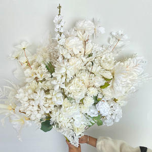 Blanco lechoso simulado boda flores de seda <span class=keywords><strong>Hotel</strong></span> techo flores decorativas ramo boda arreglo floral - Product Image 1