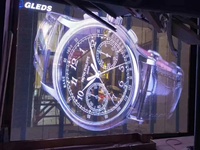 Film publicitaire LED transparent flexible pour murs et fenêtres en verre, avec vidéo 1080P et luminosité de 600 cd/m²