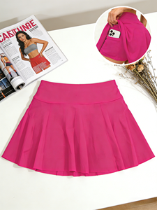 4-Piece Women's Casual Summer Sports Skirt Set with Pockets Regular Waist A-Line Design Milk Fiber Comfortable Knitted - Product Image 5