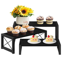 Rak Display Kue Kering 3 Tingkat Modern dari MDF+Besi, Tahan Lama, untuk Cupcake, Makanan, Parfum, Makeup, Boneka, Koleksi, dan Pameran