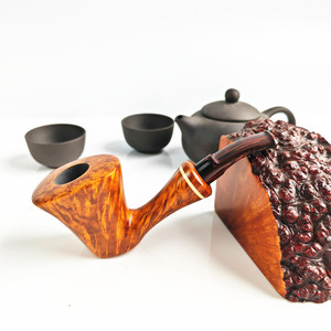 Handmade Briar Wood Tobacco Pipe Bent Type Vintage Classic Hollow Cavity Pipe For Smoking - Product Image 3